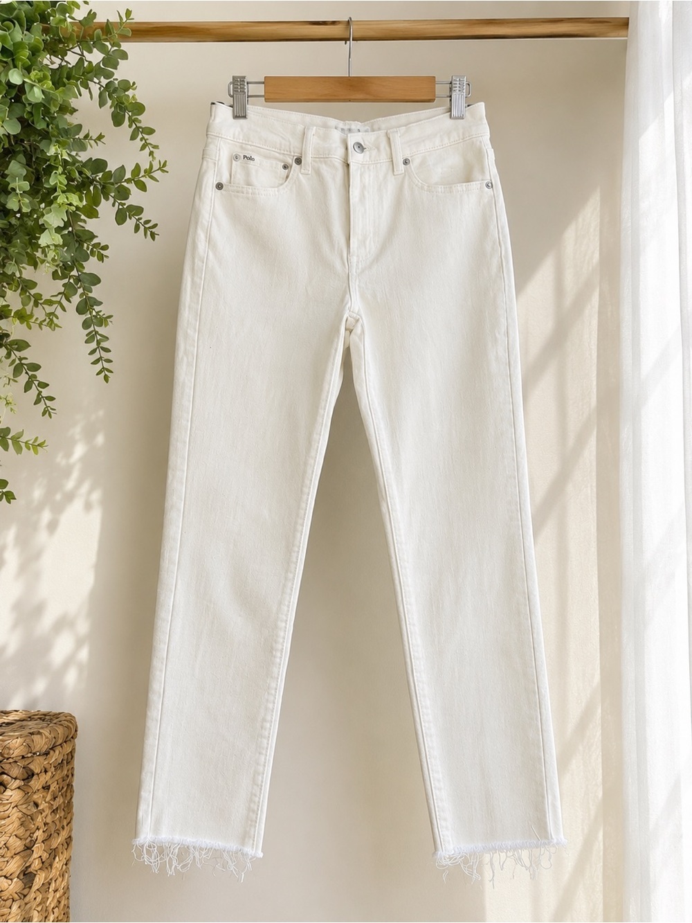 Polo Ralph Lauren Tompkins Skinny High Rise Ankle White Jeans Size 28